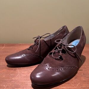 Fitzwell Brown Women's Lace-Up Heels